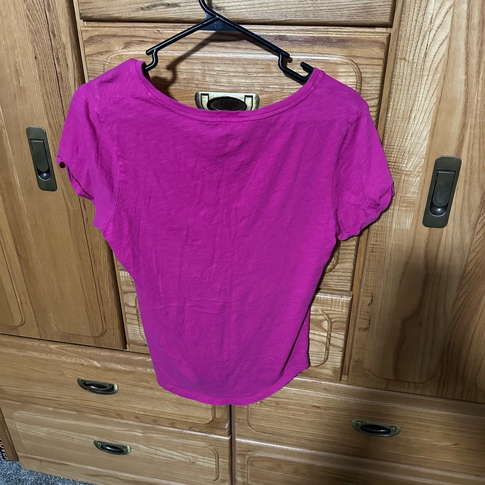 Ralph Lauren Womens Pink V-Neck T-Shirt Size Medium